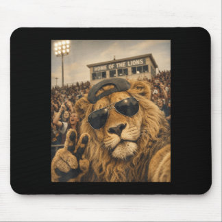 Tapis De Souris Mème drôle de selfie étudiant lion vintage jeu à l