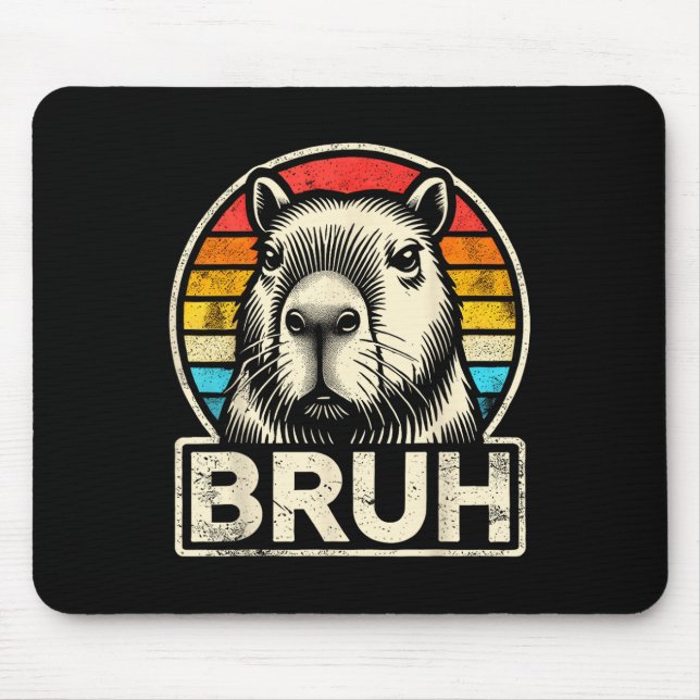 Tapis De Souris Mème Graphique Funny Capybara Bruh Pour Garçons Fi (Devant)