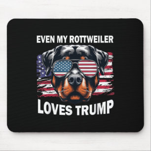 Tapis De Souris Même Mon Rottweiler aime Trump, Trump et ses parti