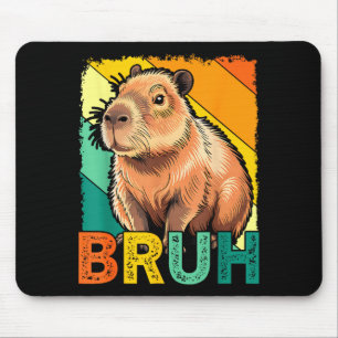 Tapis De Souris Mème Rétro Vintage Capybara Bruh Pour Garçons Fill