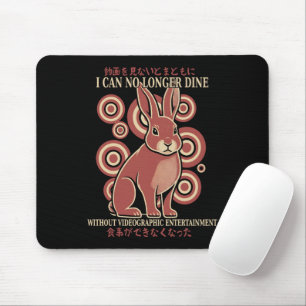 Tapis De Souris Mème vidéo éclectique de diner vintage lapin japon