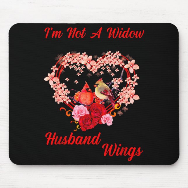 Tapis De Souris Memorial I'm Not A Widow Husband Wings Cardinal An (Devant)