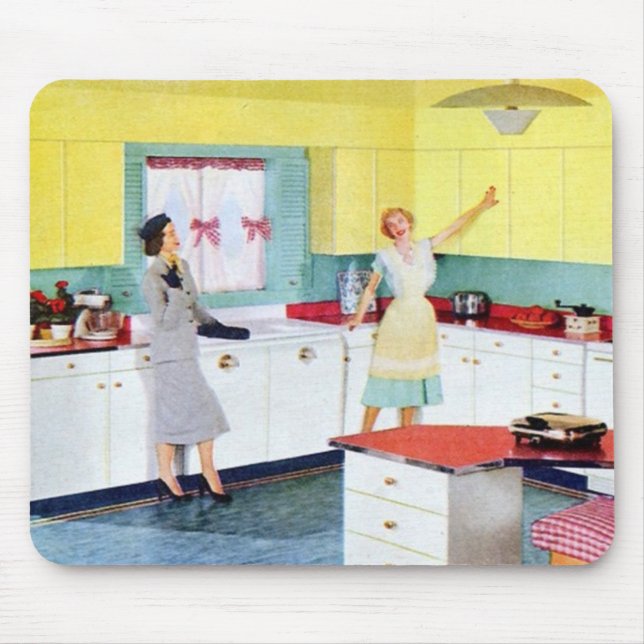 Tapis De Souris Ménagères rétro en cuisine (Devant)
