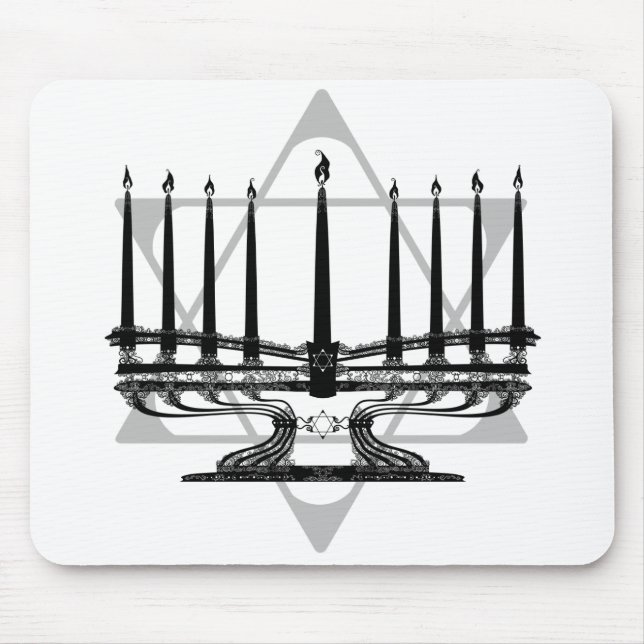 Tapis De Souris Menorah et étoile (Devant)