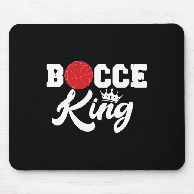 Tapis De Souris Mens Bocce King Bocci Joueur Italien Pelouse Ball  (Devant)