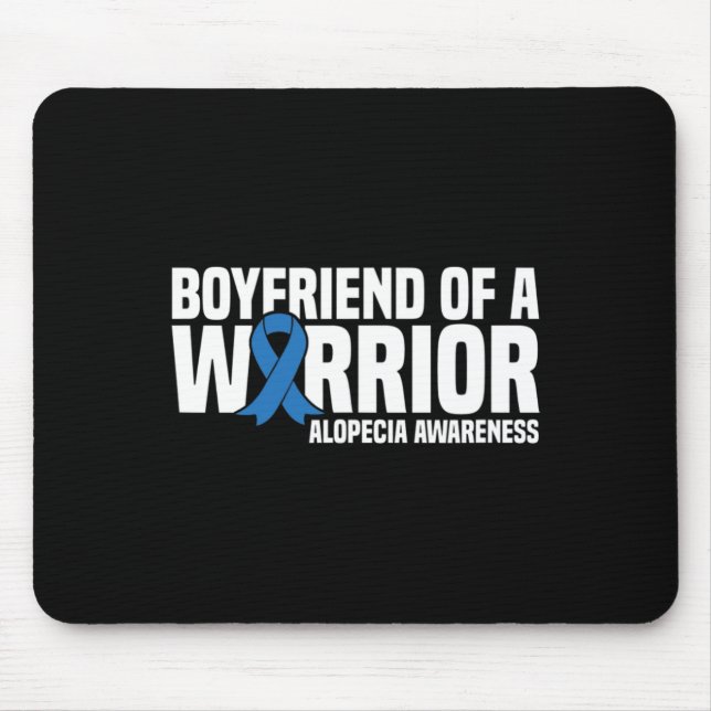 Tapis De Souris Mens Boyfriend d'un guerrier Blue Ribbon Alopecia  (Devant)