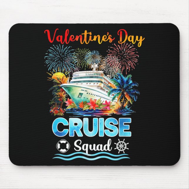 Tapis De Souris Mens Cruise Squad Valentine's Day Vacation Travel  (Devant)