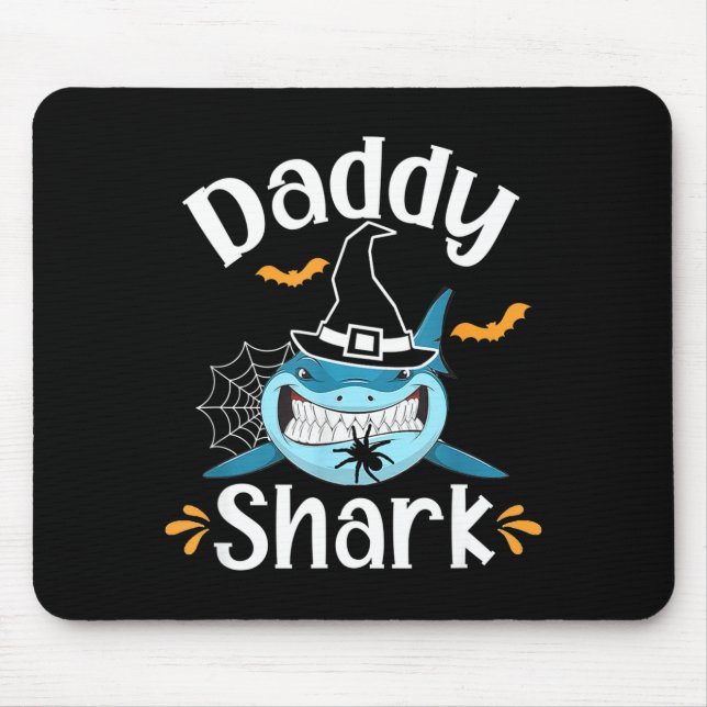 Tapis De Souris Mens Daddy Shark Funny Halloween Daddy Announcemen (Devant)