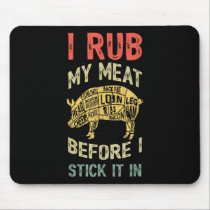 Tapis De Souris Mens Drôle Papa Aime Barbecue Je Frotte Ma Viande