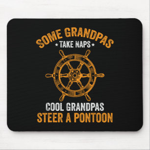 Tapis De Souris Mens Funny Pontoon Bateau Cool Grandpas Steer A Po