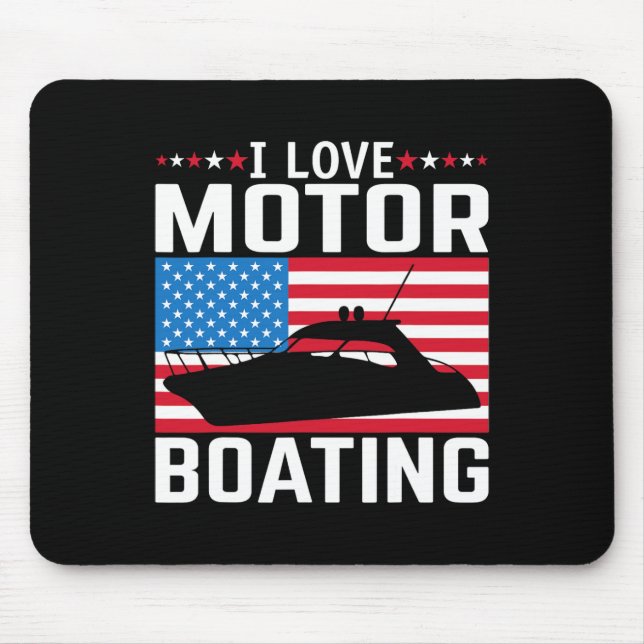 Tapis De Souris Mens I Love Motorboating Tee Nitro B (Devant)