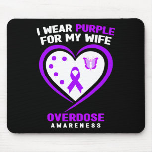 Tapis De Souris Mens Je Porte Du Purple Pour Ma Femme Sensibilisat
