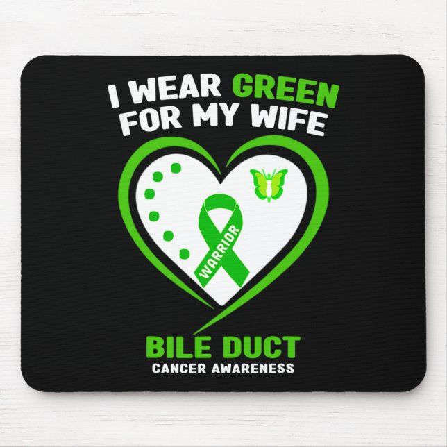 Tapis De Souris Mens Je Porte Vert Pour Ma Femme Bile Ducky Cancer (Devant)