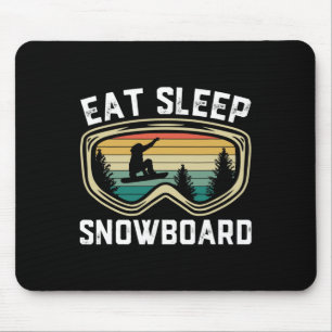 Tapis De Souris Mens Manger Sleep Snowboard Funky Retro Snowboard