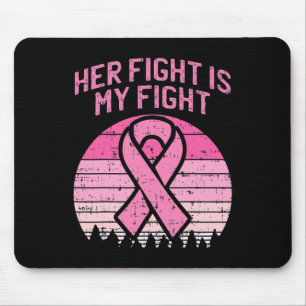 Tapis De Souris Mens Son Combat Est Mon Feu Mari Cancer Du Sein Un