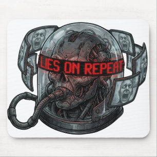 Tapis De Souris Mensonges en boucle – Propagande dystopique Brainw
