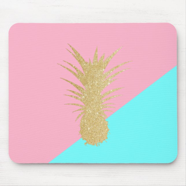 Tapis De Souris menthe élégante de rose d'ananas de parties (Devant)