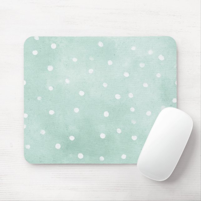 Tapis De Souris Menthe Féminin Points Blancs (Avec souris)
