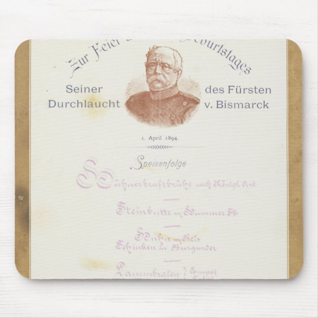 Tapis De Souris Menu à prince von Bismarcks (Devant)