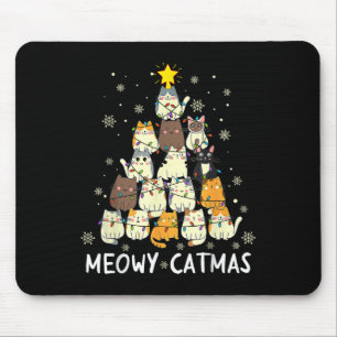 Tapis De Souris Meowa Catmas Chat Noël Arbre de Noël Filles Garçon