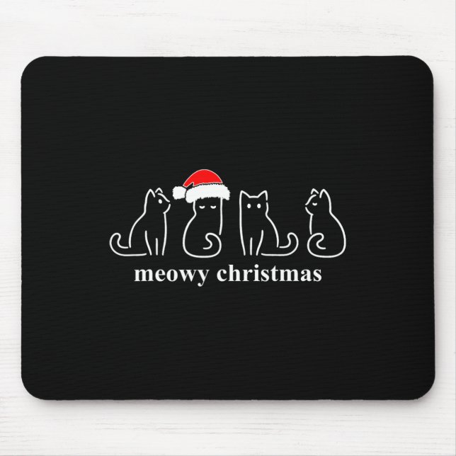 Tapis De Souris Meowo Catmas Chat Noël Cute Kitten Chats Père Noël (Devant)