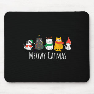 Tapis De Souris Meowo Catmas Cute Chat Santa Hat Noël Kitten X