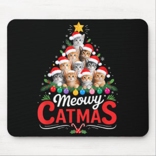 Tapis De Souris Meowy Catmas Chat Arbre de Noël Xmas Filles Garçon