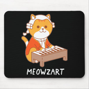 Tapis De Souris Meowzart Cat Pun Clical Music Piano Funny