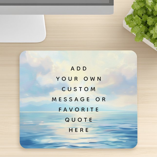 Tapis De Souris Mer calme océan lever de soleil message personnali (Calm seas ocean sunrise painting custom message mouse pad)