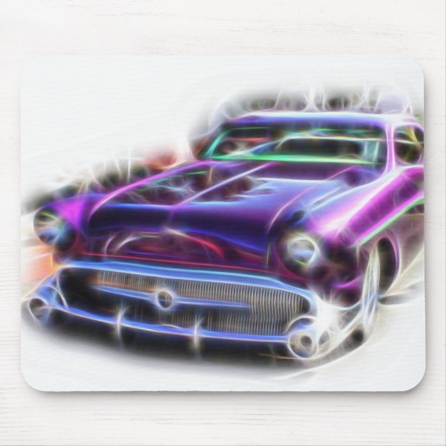 Tapis De Souris Merc Mercure Hotrod Souris Pad Purple Flames Rodde (Devant)