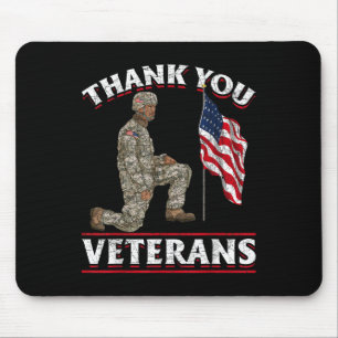 Tapis De Souris Merci Anciens combattants Américain Drapeau Soldat