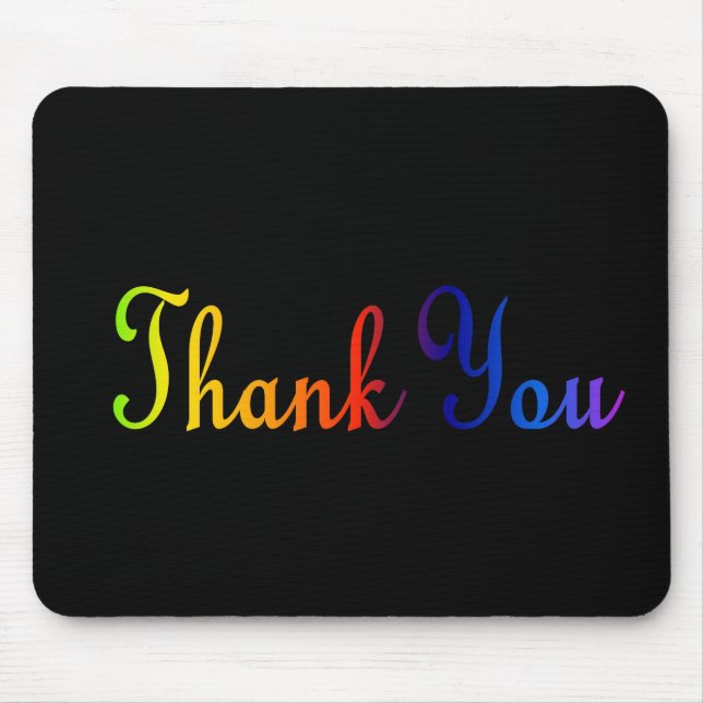 Tapis De Souris Merci aux couleurs arc-en-ciel (Devant)