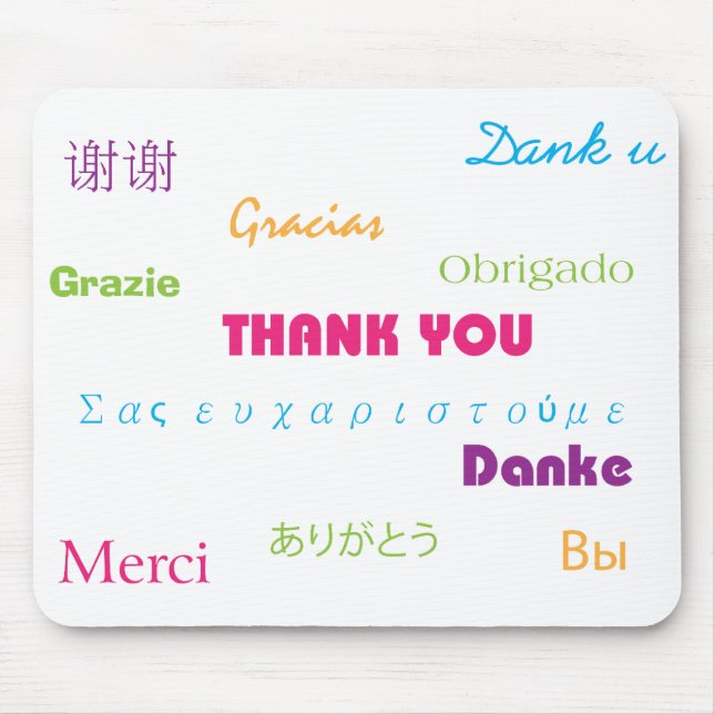 Tapis De Souris Merci en plusieurs langues Mousepad (Devant)
