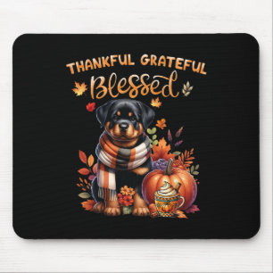 Tapis De Souris Merci gracieux bienheureux chien Rottweiler automn