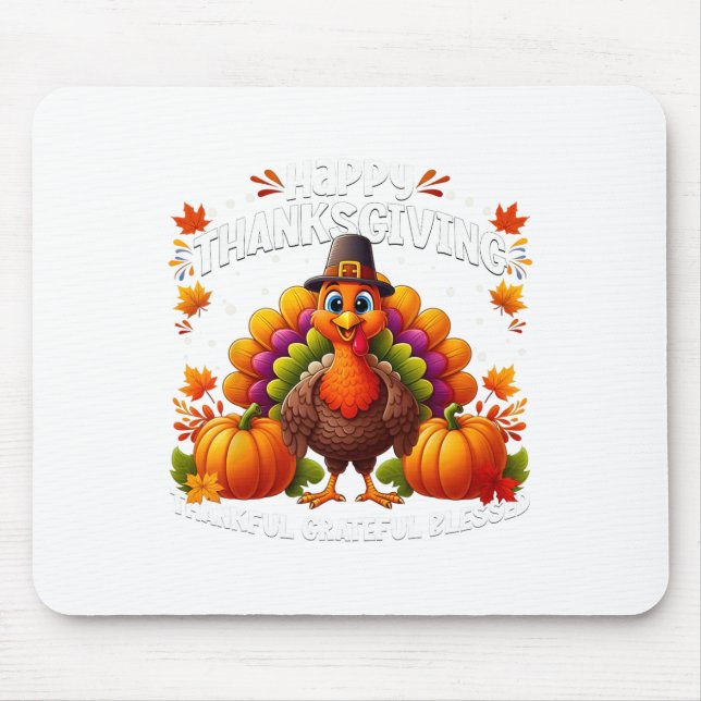 Tapis De Souris Merci Grateful Bon thanksgiving Turke (Devant)