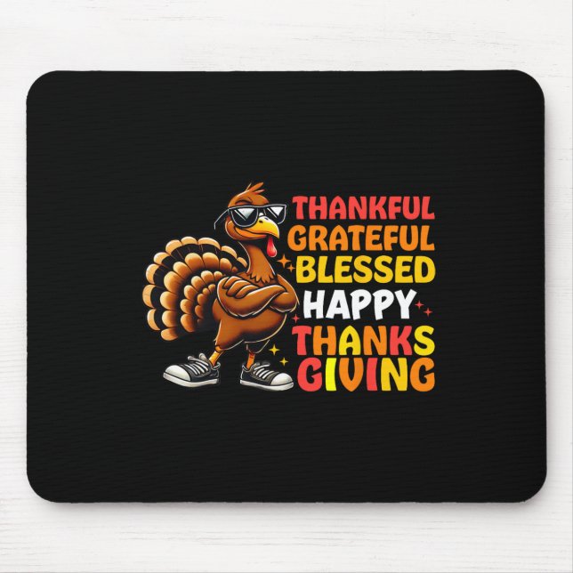 Tapis De Souris Merci Grateful Bon thanksgiving Turke (Devant)