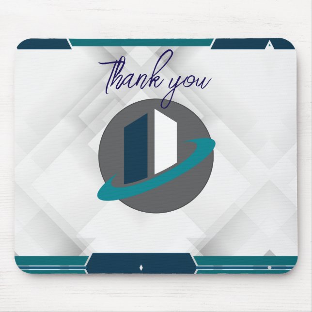 Tapis De Souris Merci & Logo blanc (Devant)
