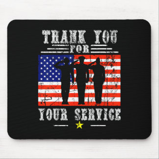 Tapis De Souris Merci pour vos services patriotiques - Vétérans D