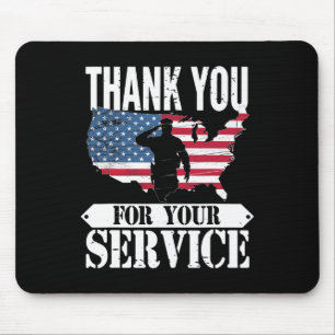 Tapis De Souris Merci Pour Votre Service Vétéran Patriot Militar