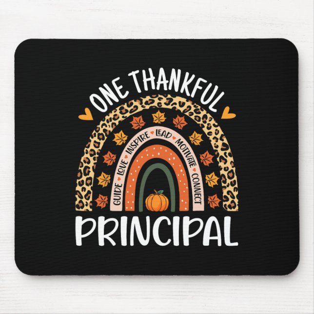 Tapis De Souris Merci Principal Thanksgiving Rainbow Leopard Pr (Devant)