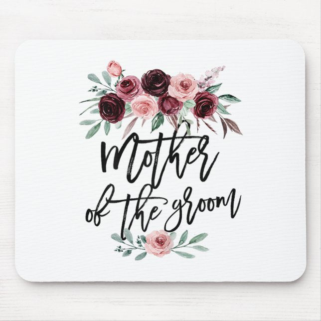 Tapis De Souris Mère de conception de fleurs de mariage de douche  (Devant)
