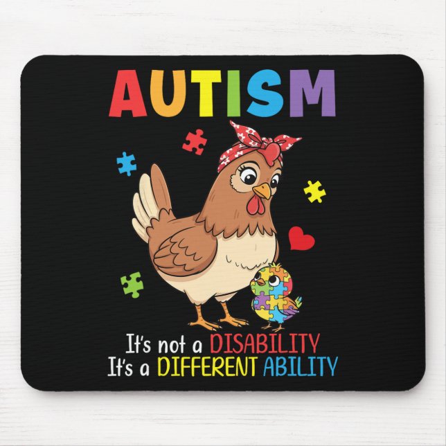 Tapis De Souris Mère de sensibilisation à l'autisme Poulet Capacit (Devant)