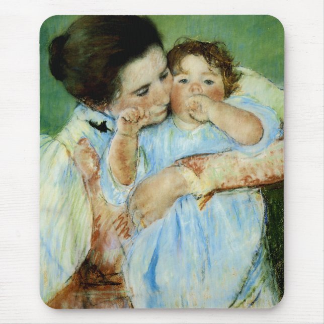 Tapis De Souris Mère et enfant par Mary Cassat (Devant)