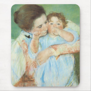 Tapis De Souris Mère et enfant par Mary Cassatt, Art Vintage