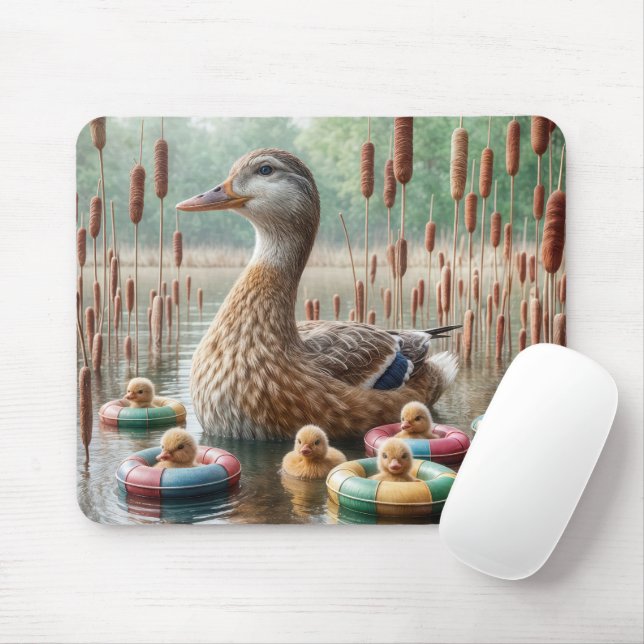 Tapis De Souris Mère Mallard Canard Avec Collier (Avec souris)