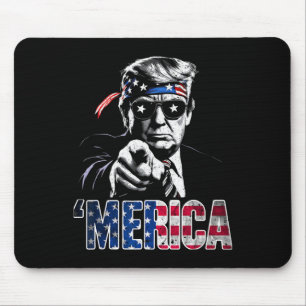 Tapis De Souris Merica Amérique Drôle Trump 4 juillet