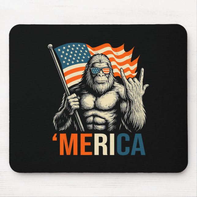 Tapis De Souris ‘merica Gorilla Flag Sungles Funny Patriotic  (Devant)