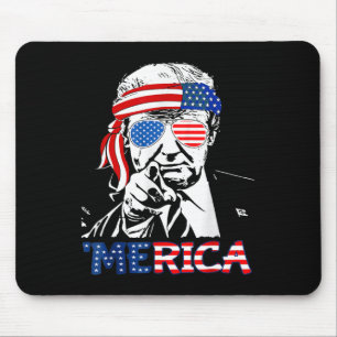 Tapis De Souris Merica Shirt heureux 4 juillet Amérique Trump Amér