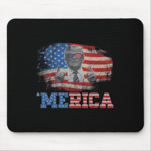 Tapis De Souris Merica Trump 4 juillet heureux Trump Drapeau améri
