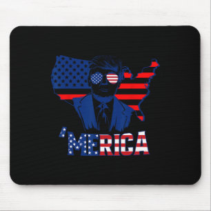 Tapis De Souris Merica Trump 4 juillet Trump Drapeau américain